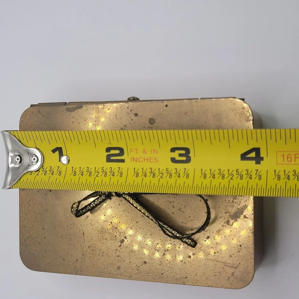 Vintage Brass Trinket Jewelry Box Rectangle Shaped